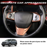 Set Peach Wood Grain Steering Wheel Molding Cover Decor For Honda CR-V 17-2022