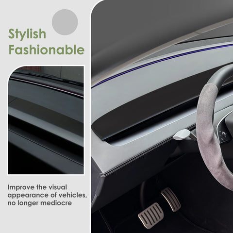 2pcs/Set Dashboard Panel Wrap Decor Cap for Tesla Model 3/Y Highland Juniper