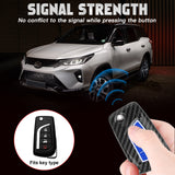 Carbon Fiber Remote Key Fob Shell Case Holder For Toyota RAV4 Corolla w/Keychain