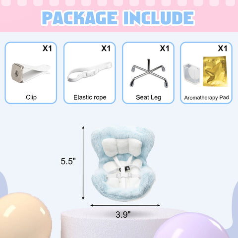 Cute Doll Mini Safety Seat Air Vent Clip Car Interior Decoration Accessories