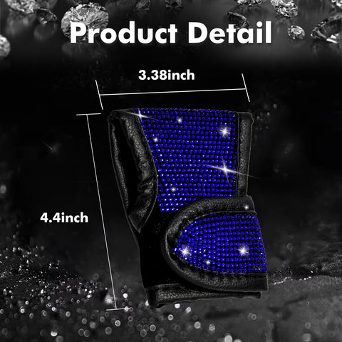 Bling Rhinestone Leather Auto Gear Shift Knob Protective Cover Universal Fit