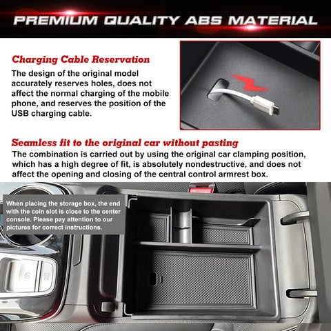 Central Armrest Box Storage Container For Hyundai Tucson Limited Hybrid 2022-23