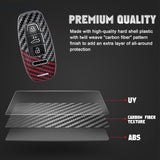 x xotic tech Glossy Black/Red Mix Color Carbon Fiber Texture Hard Plastic Key Fob Cover Case Compatible with Audi A3 A6 A7 A8 Q7 Q8 E-Tron S3 S6 RS6 RS7 S6 S7 SQ7 SQ8 3-Button