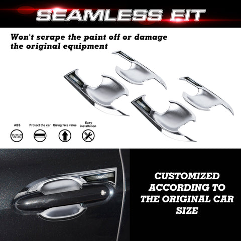 4PCS Exterior Door Handle Bowl Cover Trim For Toyota Highlander 2020-up, Carbon Fiber Pattern