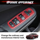 Carbon Fiber Look Window Lift Switch Button Cover For Dodge Charger Durango RAM