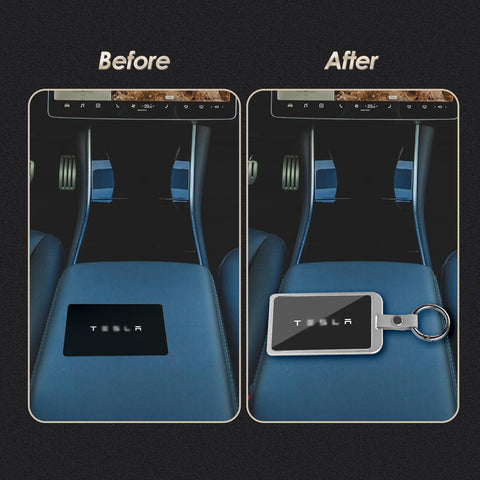 x xotic tech Transparent Card Key Holder, Card Protective Case Cover Comapatible with Tesla Model Y/3/S/X Cybertruck Accessories, Full Protection Key Fob Shell Key Chain(Aluminum Alloy)