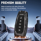 x xotic tech Heavy Key Fob Cover, Zinc Alloy Key Protective Case Keychain Compatible with Ford Explorer Fusion Escape Edge Expedition F150 F250 F350 F450 F550 Maverick Mustang Accessories 3/4/5 Buttons