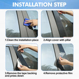 Carbon Fiber Style Window Pillar Post Trim Stickers For Honda Accord Sedan 18-22