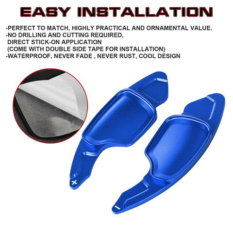 Sport Blue Aluminum Gear Paddle Shifter Extender Cover For Cadillac XT4 2019+