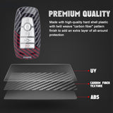 x xotic tech Glossy Black/Red Mix Color Carbon Fiber Texture Hard Plastic Key Fob Cover Case Compatible with Ford Mustang Explorer Fusion Edge Expedition Bronco Ecosport Ranger F150 F250 F350 F450