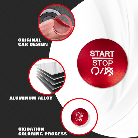 Alloy Engine Start Stop Push Button Cover For Dodge Charger Challenger 2010-2022