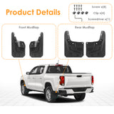 x xotic tech Mud Flaps Splash Guard Compatible with Chevrolet Colorado Z71/WT/LT 2023 2024 2025 2026 Front & Rear Mudguards Fender Flare Dirt Slush Trap Protector Set Pickup Truck Accessories(4PCS)