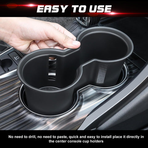 Black Center Console Dual Water Cup Holder Insert For Toyota Camry 2018-2024