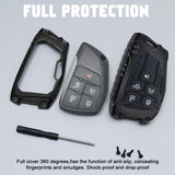 x xotic tech Mech Style Heavy Metal Key Fob Cover Compatible with Chevy Silverado 1500, GMC Sierra 1500 2022-2025, Chevrolet Tahoe 2024-2025, Zinc Alloy Key Case Protector Shell Keychain