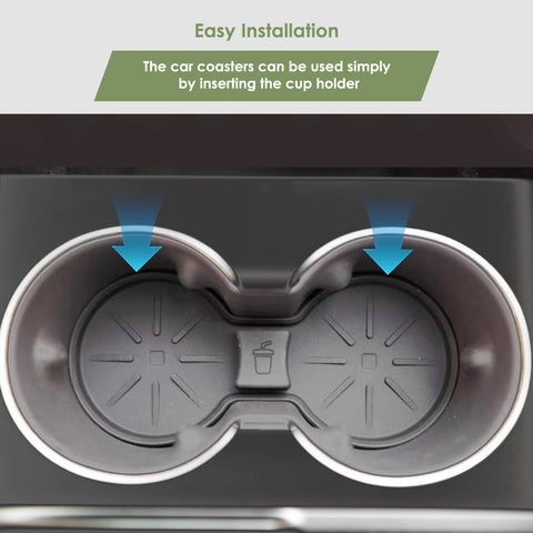 Center Console Cup Coasters Anti-Slip Cup Holder Accessories For Tesla Model 3/Y