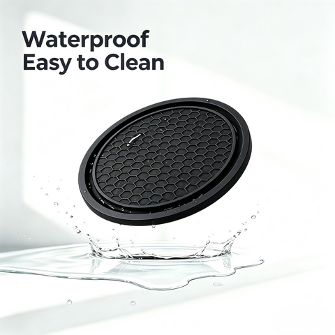 4PCS Honeycomb Car Cup Coaster Anti-Slip Rubber Console Drink Holder Pad 7cm