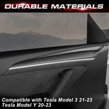 2x Matte Black Carbon Fiber Style Door Panel Cover For Tesla Model 3 2021-2023 & Model Y 2020-up