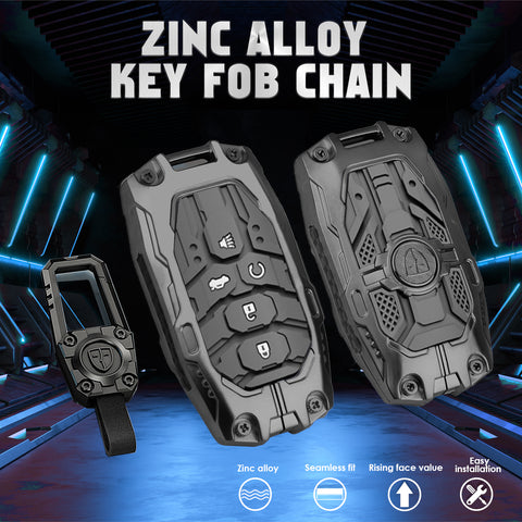 x xotic tech Mech Style Heavy Metal Key Fob Cover Compatible with Honda Civic, Accord, CR-V, HR-V, Pilot 2022–2026, Zinc Alloy Key Case Protector Shell Keychain