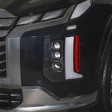 Glossy Red Front Fog Light Air Inlet Cover Trim For Hyundai Palisade 2023-2025