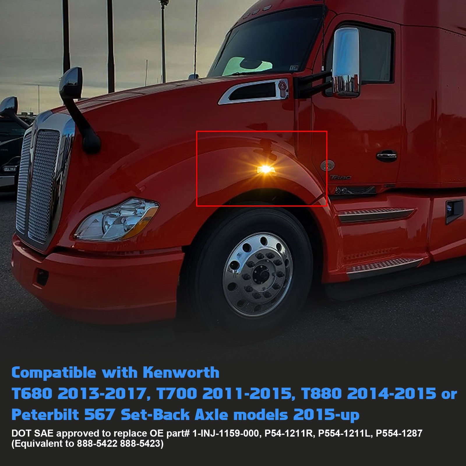 5pcs Smoked Lens Amber LED Roof Clearance Marker Lights Lamps For - Foto 7