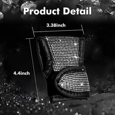 Bling Rhinestone Leather Auto Gear Shift Knob Protective Cover Universal Fit