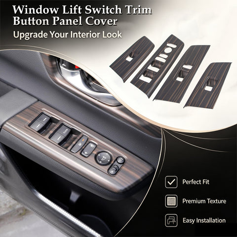 Wood/ Carbon Look Window Control Panel Cover Switch Trim For Honda CRV 2023-2027