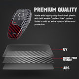 x xotic tech Glossy Black/Red Mix Color Carbon Fiber Texture Hard Plastic Key Fob Cover Case Compatible with E S G A C CLA CLS GLB GLC GLE GLS Class