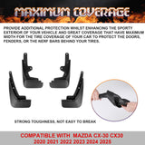 x xotic tech 4PCS Car Front & Rear Mud Flap Splash Guards Fender Flare Mudguard Dirt Slush Trap Protector w/Hardware Accessories Compatible with Mazda CX-30 CX30 2020 2021 2022 2023 2024 2025