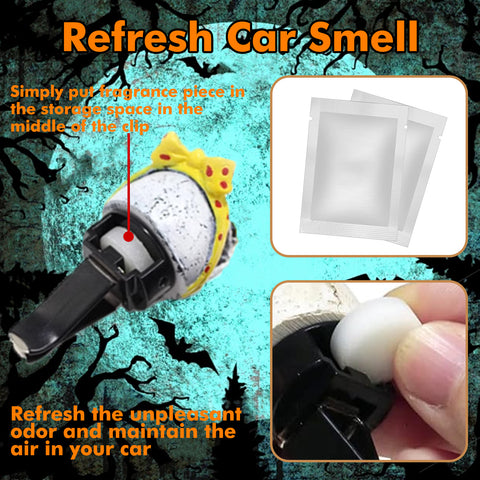 Skull Car Air Fresheners Vent Clips for Halloween Car Interior Decorations