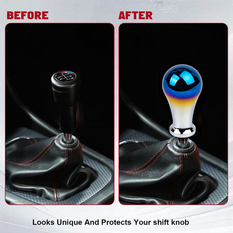 Universal Burnt Blue Alloy Round Ball Shape Car Gear Shift Knob Shifter Lever