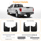 x xotic tech Mud Flaps Splash Guard Compatible with Ford F-150 2021 2022 2023 2024 2025 2026 Front & Rear Mudguards Fender Flare Dirt Slush Trap Protector Set Pickup Truck Accessories(4PCS)
