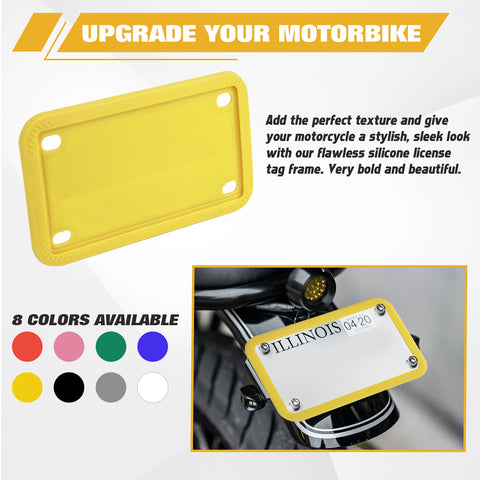 x xotic tech Motorcycle Silicone License Plate Frames, Motorbike License Plate Holder, Rust Proof, Rattle Proof, Weather Proof