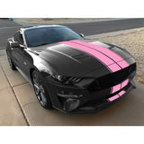 Double-Dual Sport Racing Vinyl Stripe Graphics Hood Roof Trunk Bumper Decal Sticker,Compatible with Ford Mustang 2015-2023