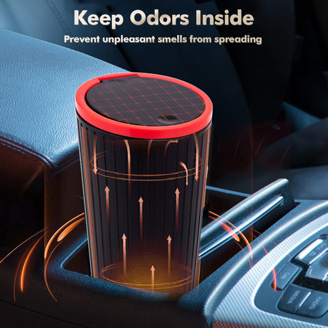 Car Cup Holder Trash Can with Lid Mini Dustbin Garbage Organizer Universal Fit