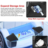 Black Rear Trunk Side Storage Grocery Box w/Lid Reinforced Handle Partition Board Cover Organizer Packet Holder Bin Compatible with Tesla Model Y 5 Seater 2022-up