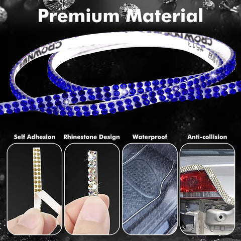 16.4 Ft Rhinestone Auto Dashboard Line Self Adhesive Molding Sticker Trim Strips