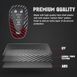 x xotic tech Glossy Black/Red Mix Color Carbon Fiber Texture Hard Plastic Key Fob Cover Case Compatible with Chevy Chevrolet Camaro Cruze Spark Volt Malibu Bolt Sonic Trax