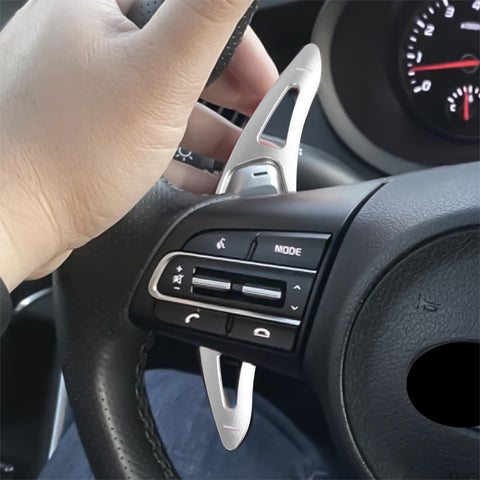 Silver Aluminum Paddle Shifter Extension Cover Kit For Kia Stinger 2018-2023