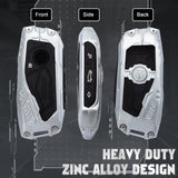 x xotic tech Mech Style Heavy Metal Key Fob Cover Compatible with BMW 2023 2024 2025 X1 X5 X6 X7 i7 Xi 3 5 7 Series 740i 760i XM IX IX3 I5 I7, Zinc Alloy Key Case Protector Shell Keychain
