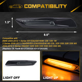 2x LED Sequential Side Marker Lights For BMW E46 E60 E61 E81 E82 E88 E90 E91 E92