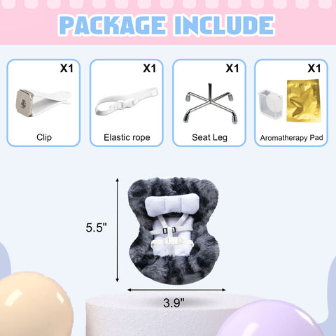 Cute Doll Mini Safety Seat Air Vent Clip Car Interior Decoration Accessories