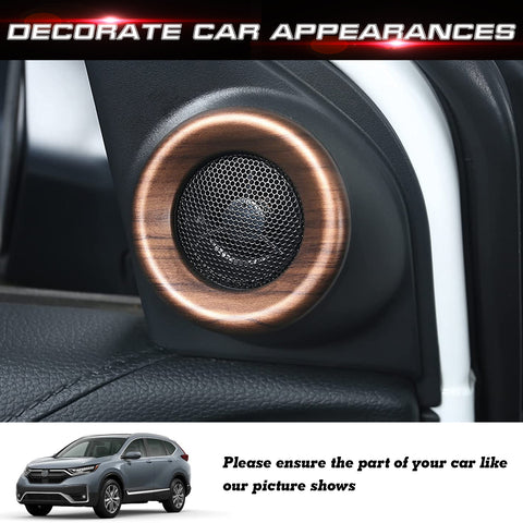 Peach Wood Grain Front Rear Audio Speaker Ring Cover Trim For Honda CR-V 17-2022