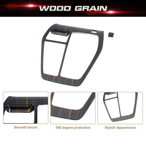 1X Wood Grain Interior Gear Shift Box Cover Trim For Toyota RAV4 2019-2024