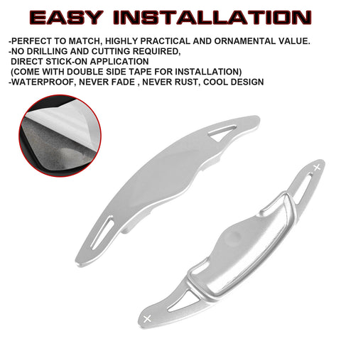 2x Aluminum Red Steering Wheel Paddle Shifter Extensions For Hyundai Genesis G70