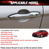 4pcs Chrome Side Door Handle Overlay Cover Trim For Toyota Camry Corolla Avalon