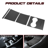 4pcs/Set Center Console Wrap Decor Sticker Accessories for Tesla Model 3/Y 17-20