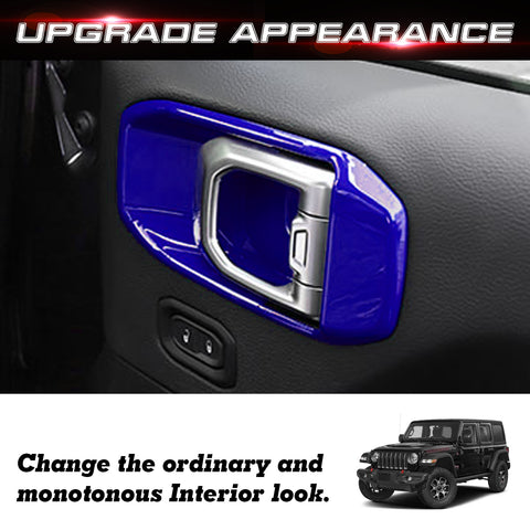 x xotic tech Door Handle Bowl Cover Decor Trim for Jeep Wrangler JL JLU 2018-up Gladiator JT 2020-up Interior Accessories(4Pcs)