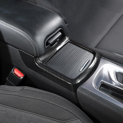 Carbon Fiber Texture Central Cup Holder Frame Trim Cover For Dodge Charger 2011-23