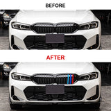 x xotic tech M-Colored Stripe Grille Insert Trims Compatible with BMW 3 Series G20 2023 330i 330e 320i 320d Sedan Kidney Grill (8-Beams Standard Grille)