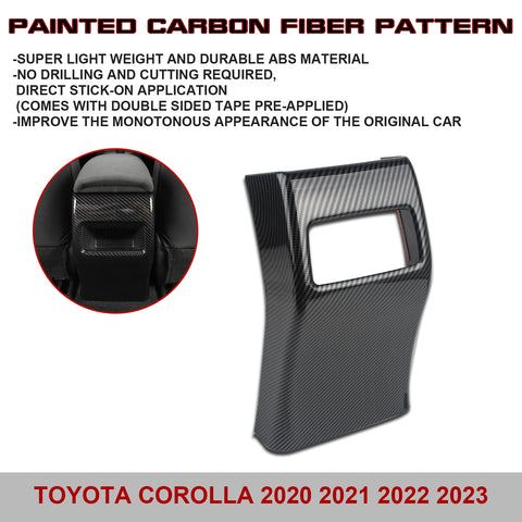 Carbon Fiber Texture Rear AC Air Outlet Cover Trim For Toyota Corolla 2020-2023